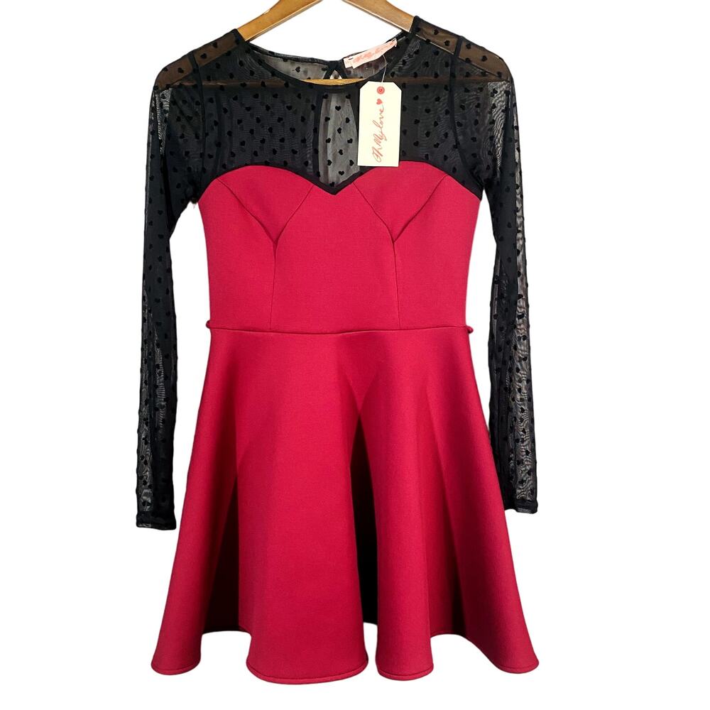 NEW! Oh My Love Mesh Top Fit & Flare Dress Party Cocktail - S